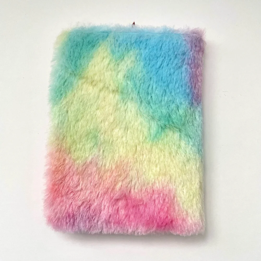 Girls Rainbow Fuzzy Teddy Unicorn Notebook - For Magical Adventures, Gre… - Picture 4 of 7